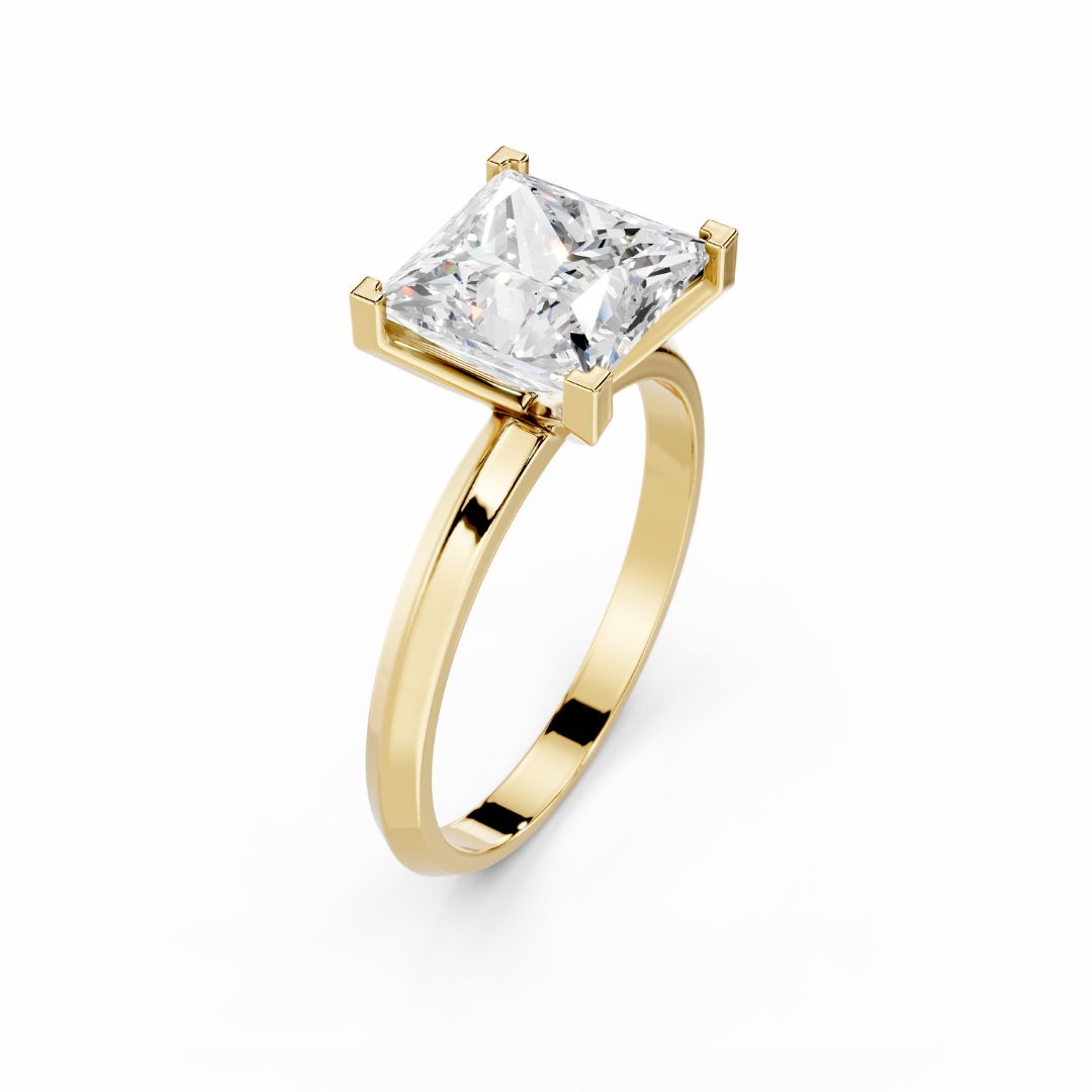 3_Carat_Princess_Cut_Lab_Grown_Diamond_Engagement_Ring_18K_Yellow_Gold