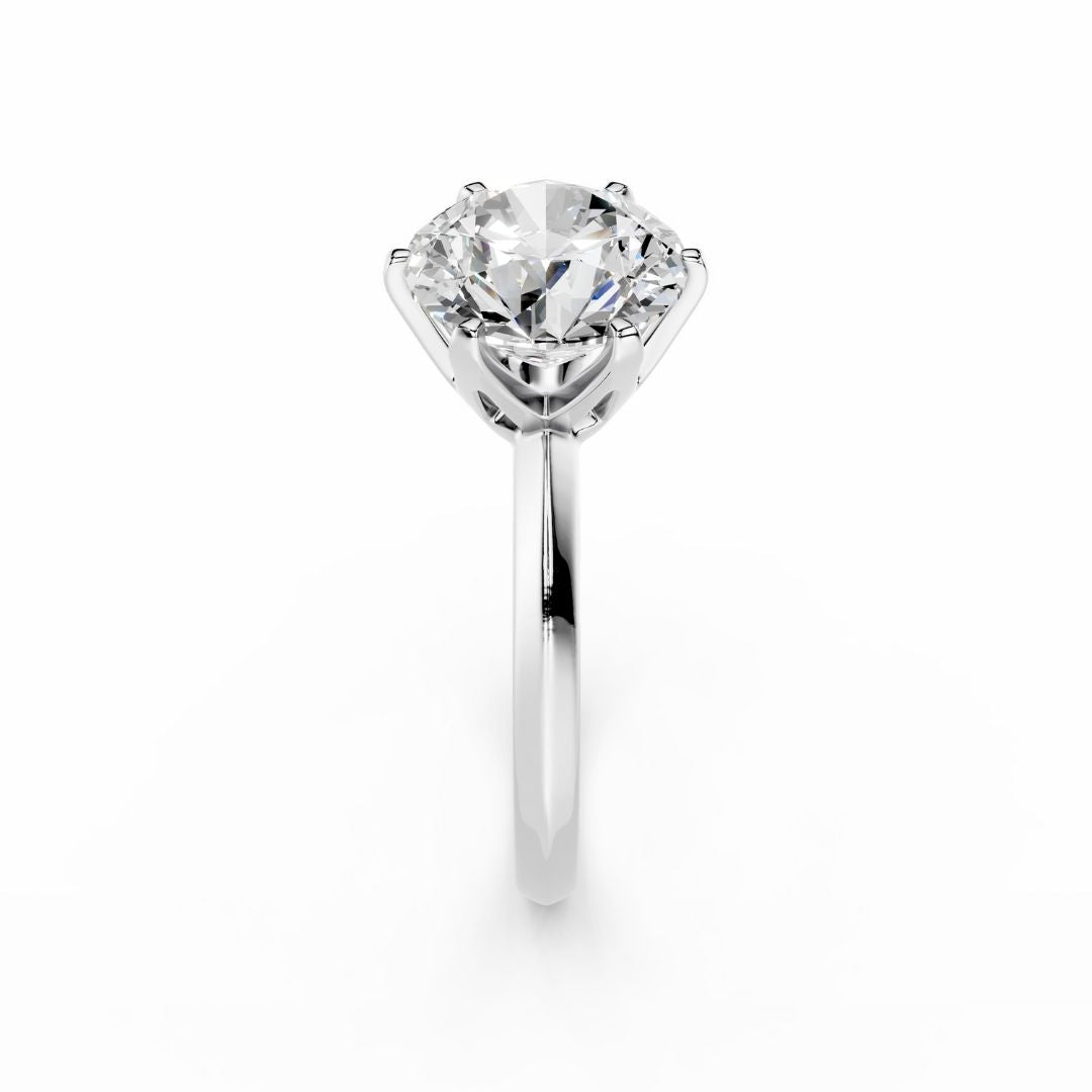 3 Carat Round Diamond Engagement Ring in White Gold