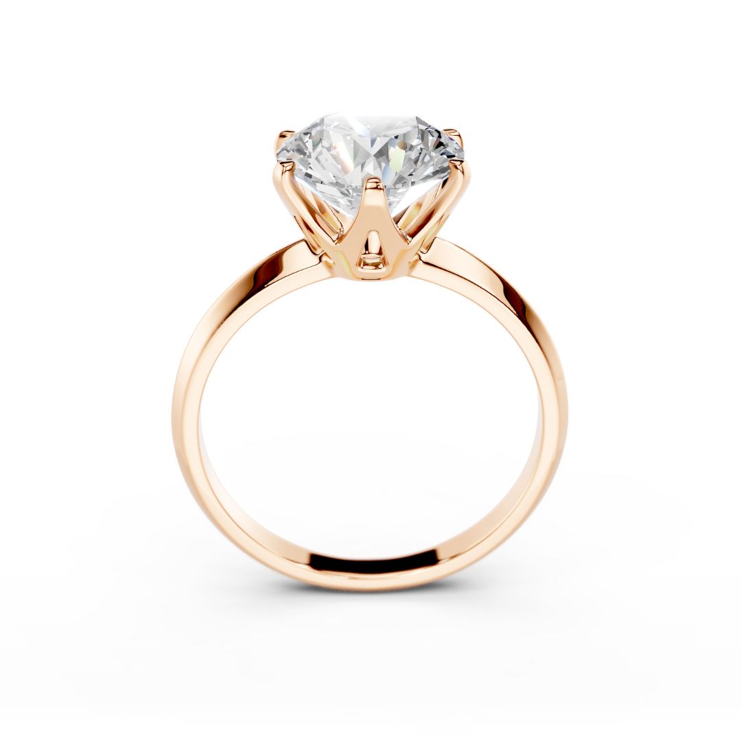3 Carat Round Lab Diamond Engagment Ring 18K Rose Gold