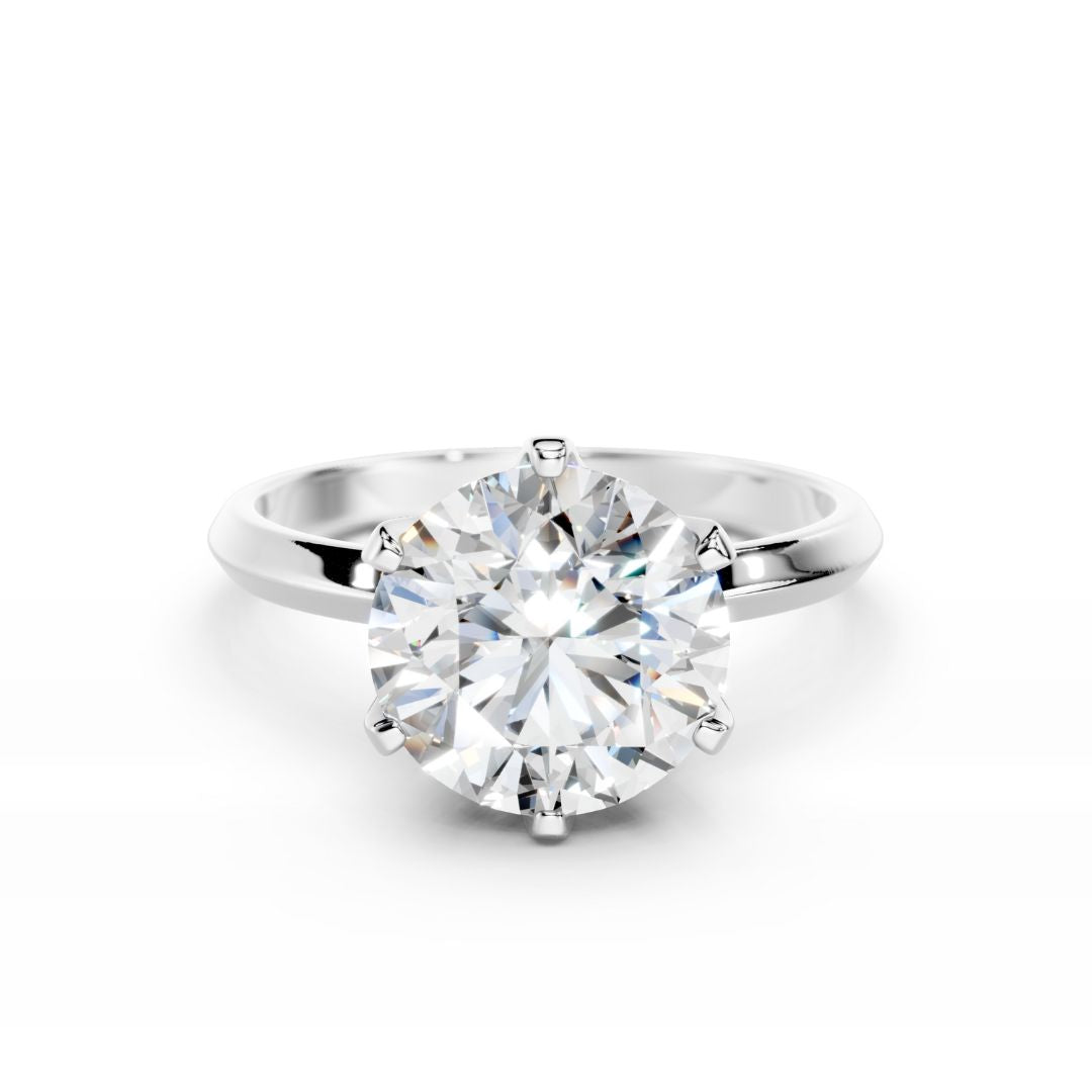 3 Carat Round Lab Diamond Engagment Ring 18K White Gold