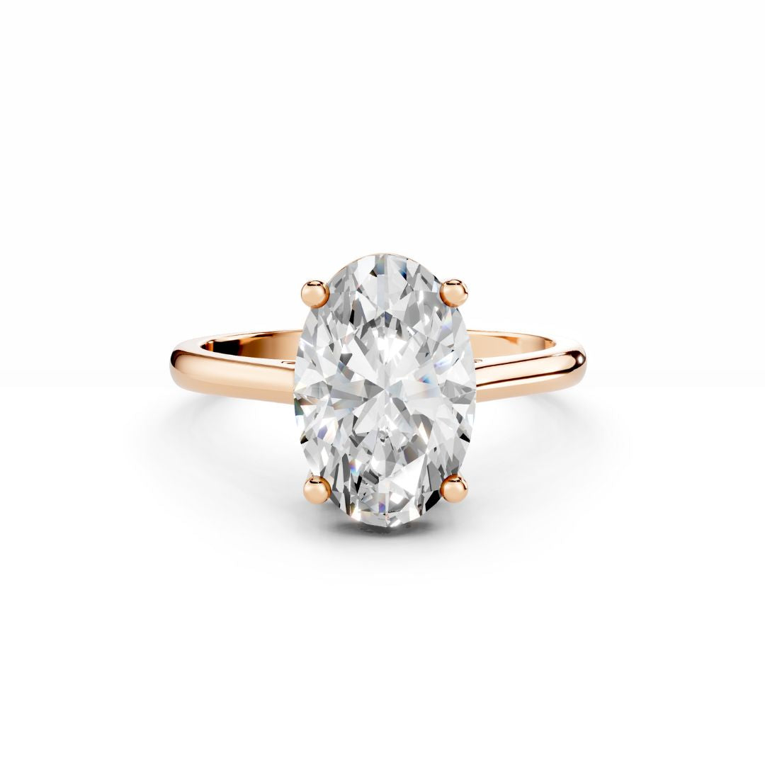 3 carat Oval Diamond Engagement Ring 18K Rose Gold