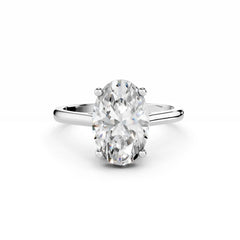 3 carat Oval Diamond Engagement Ring 18K White Gold