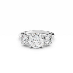 3 Carat Round Three Stone Diamond Engagement Ring