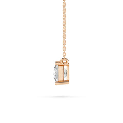 18K Gold Princess Cut Diamond Solitaire Necklace - 1 Carat