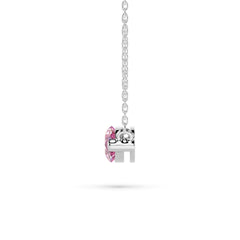 18K Gold Marquise Pink Diamond Solitaire Necklace - 1 Carat