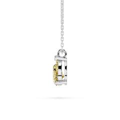 18K Gold Pear Cut Yellow Diamond Solitaire Necklace - 1 Carat