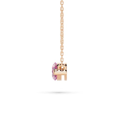 18K Gold Marquise Pink Diamond Solitaire Necklace - 1 Carat