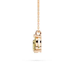 18K Gold Pear Cut Yellow Diamond Solitaire Necklace - 1 Carat