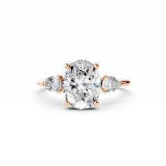 2 Carat Oval Diamond Engagement Ring WIth Pear Side Diamonds