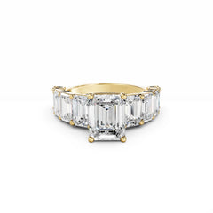 2 Carat Emerald Cut Diamond Engagement Ring With Emerald Diamond Band