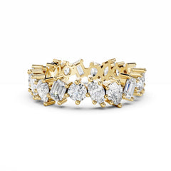 18K Gold Multi-Cut Diamond Eternity Band