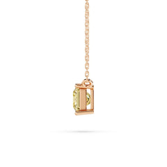 18K Gold Princess Cut Yellow Diamond Solitaire Necklace - 1 Carat