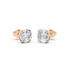 2 Carat Round Diamond Earrings