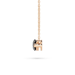 18K Gold Marquise Black Diamond Solitaire Necklace - 1 Carat