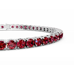 18K Gold Ruby Tennis Bracelet - 3MM Diamonds - 5 Carat