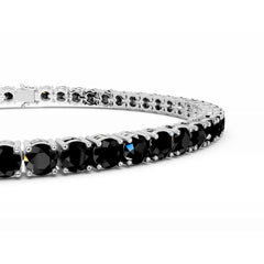 18K Gold Black Diamond Tennis Bracelet - 3MM Diamonds - 5 Carat