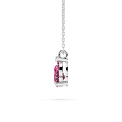 18K Gold Pear Cut Pink Diamond Solitaire Necklace - 1 Carat