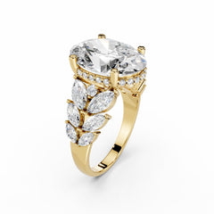 5 Carat Oval Diamond Engagement Ring Flora Band