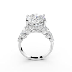 5 Carat Oval Diamond Engagement Ring Flora Band