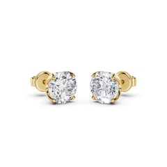 2 Carat Round Diamond Earrings