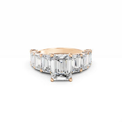 2 Carat Emerald Cut Diamond Engagement Ring With Emerald Diamond Band