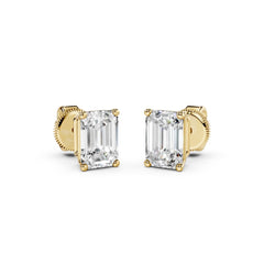 1 Carat Emerald Cut Diamond Earrings