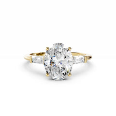 2 Carat Oval Diamond Engagement Ring With Baguette Side Diamonds