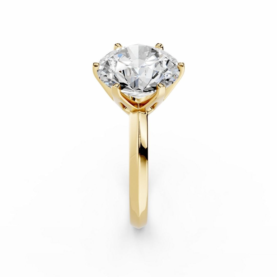 5 Carat Round Diamond Ring Gold Dubai