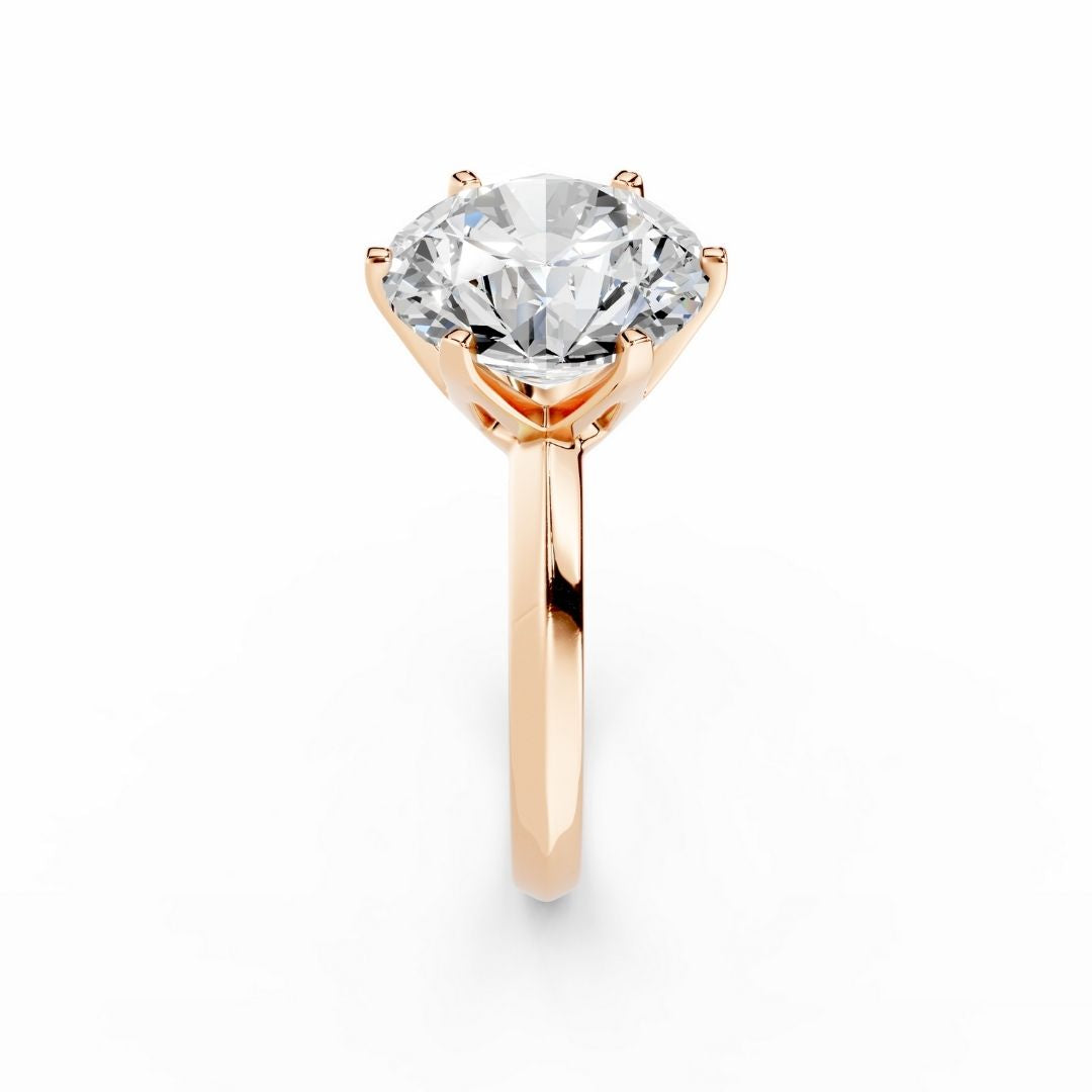 5 Carat Round Diamond Ring Rose Gold Dubai