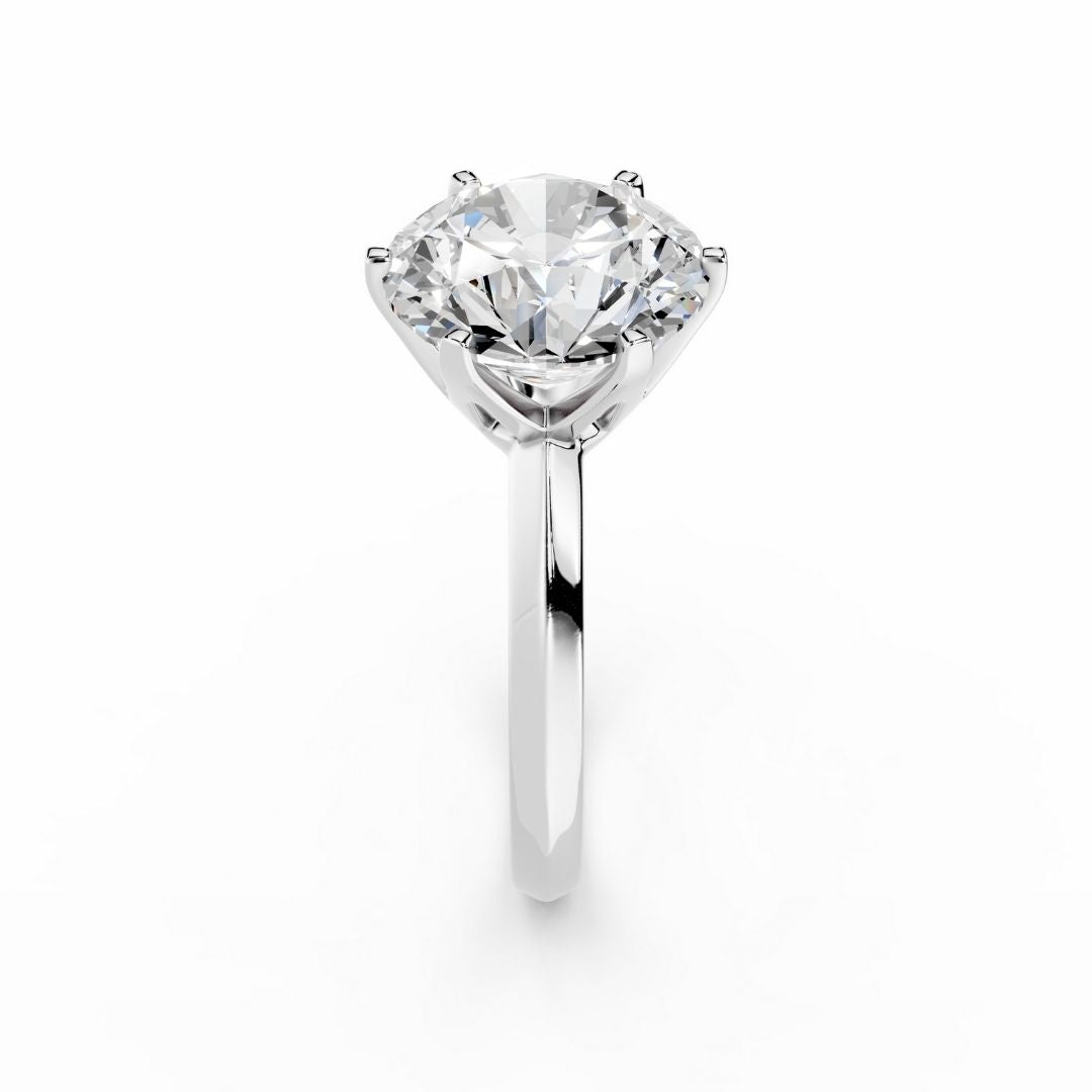 5 Carat Round Diamond Ring White Gold Dubai