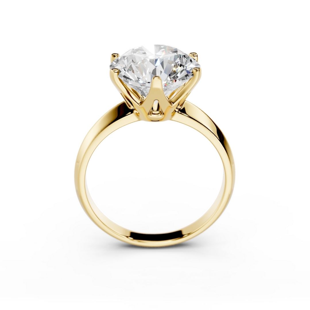 5 Carat Round Lab grown Diamond Ring Dubai