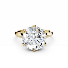 5 carat Round Diamond Engagement Ring 18K Gold