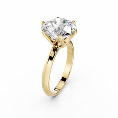 5 carat Round Lab Grown Diamond Engagement Ring 18K Gold