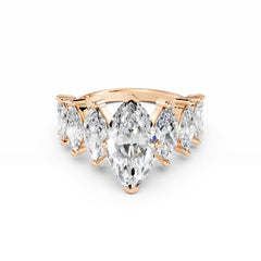 2 Carat Marquise Diamond Engagement Ring with Marquise Side Diamonds