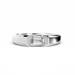 Men 0.50 Carat Emerald Cut Diamond Engagement Ring