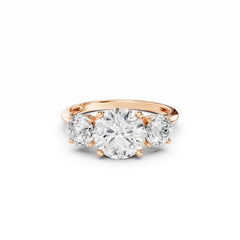 3 Carat Round Three Stone Diamond Engagement Ring