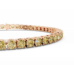 18K Gold Yellow Diamond Tennis Bracelet - 3MM Diamonds - 5 Carat