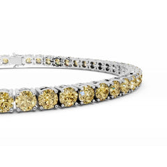 18K Gold Yellow Diamond Tennis Bracelet - 3MM Diamonds - 5 Carat
