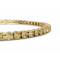 18K Gold Yellow Diamond Tennis Bracelet - 3MM Diamonds - 5 Carat
