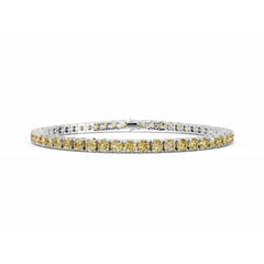 18K Gold Yellow Diamond Tennis Bracelet - 3MM Diamonds - 5 Carat
