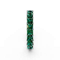 Princess Cut Emerald Eternity Ring - 3MM -