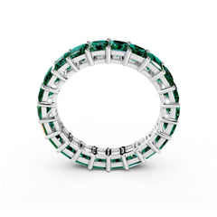 Princess Cut Emerald Eternity Ring - 3MM -