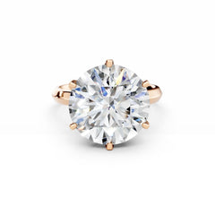 8 Carat Round Diamond Engagement Ring 18K Rose Gold