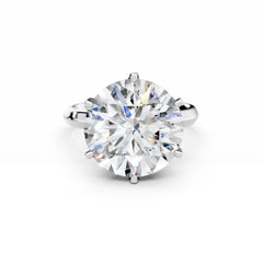 8 Carat Round Diamond Engagement Ring 18K White Gold