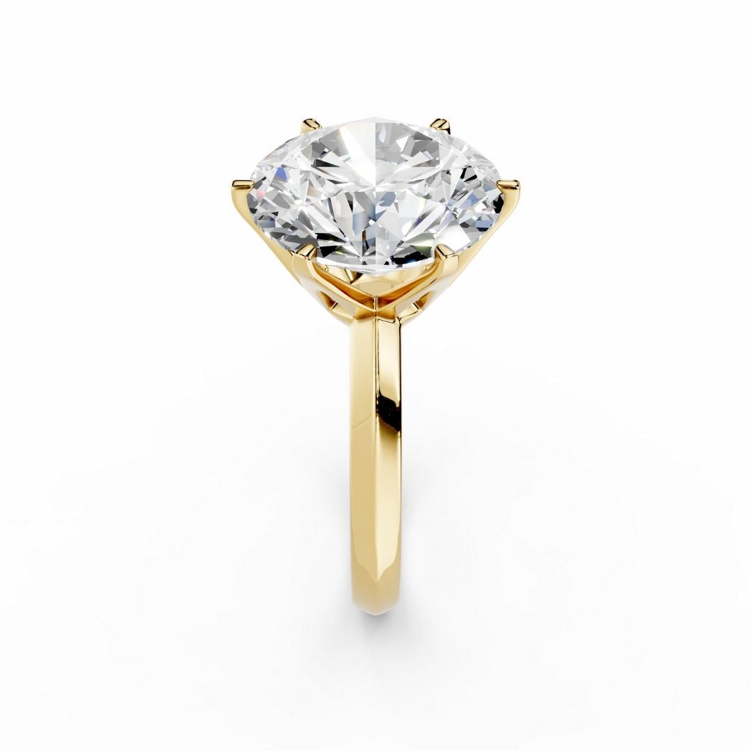 8 Carat Round Diamond Ring Gold Dubai