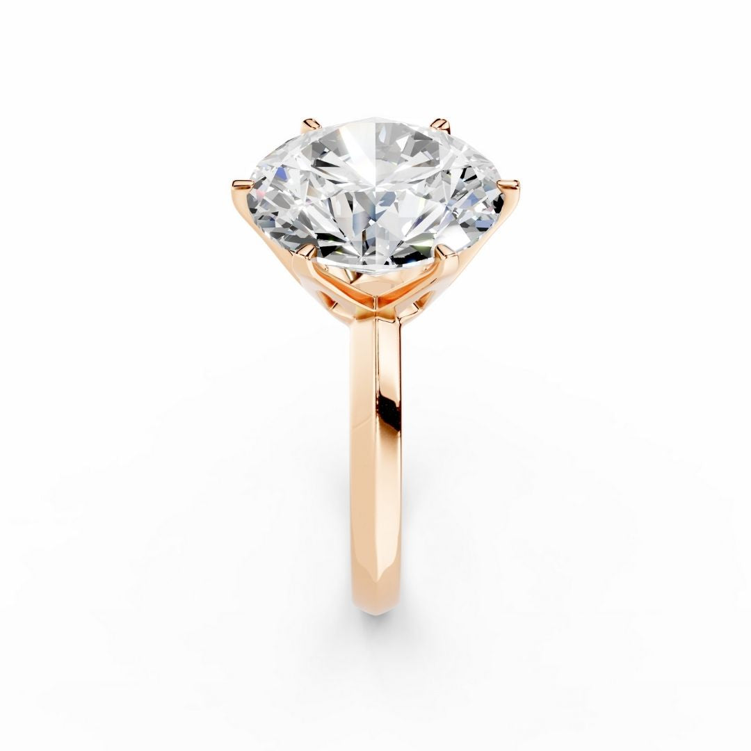 8 Carat Round Diamond Ring Rose Gold Dubai