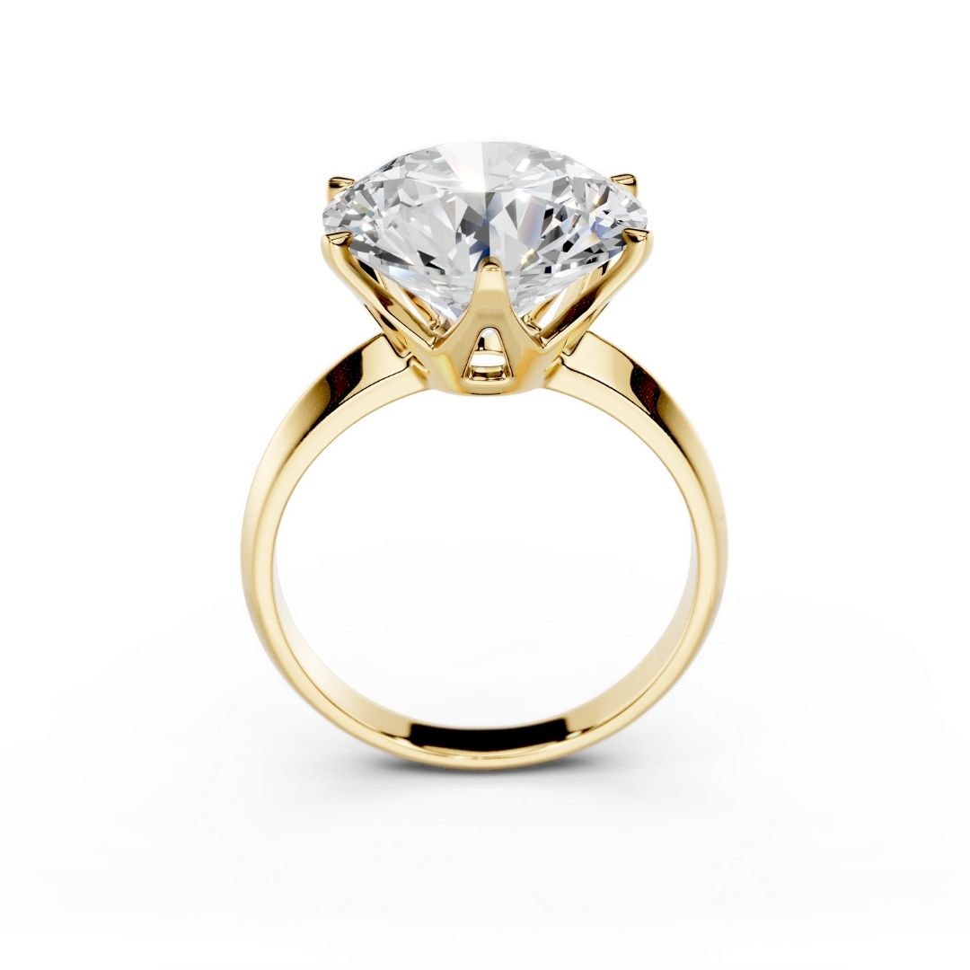 8 Carat Round Lab Grown Diamond Ring Gold Dubai