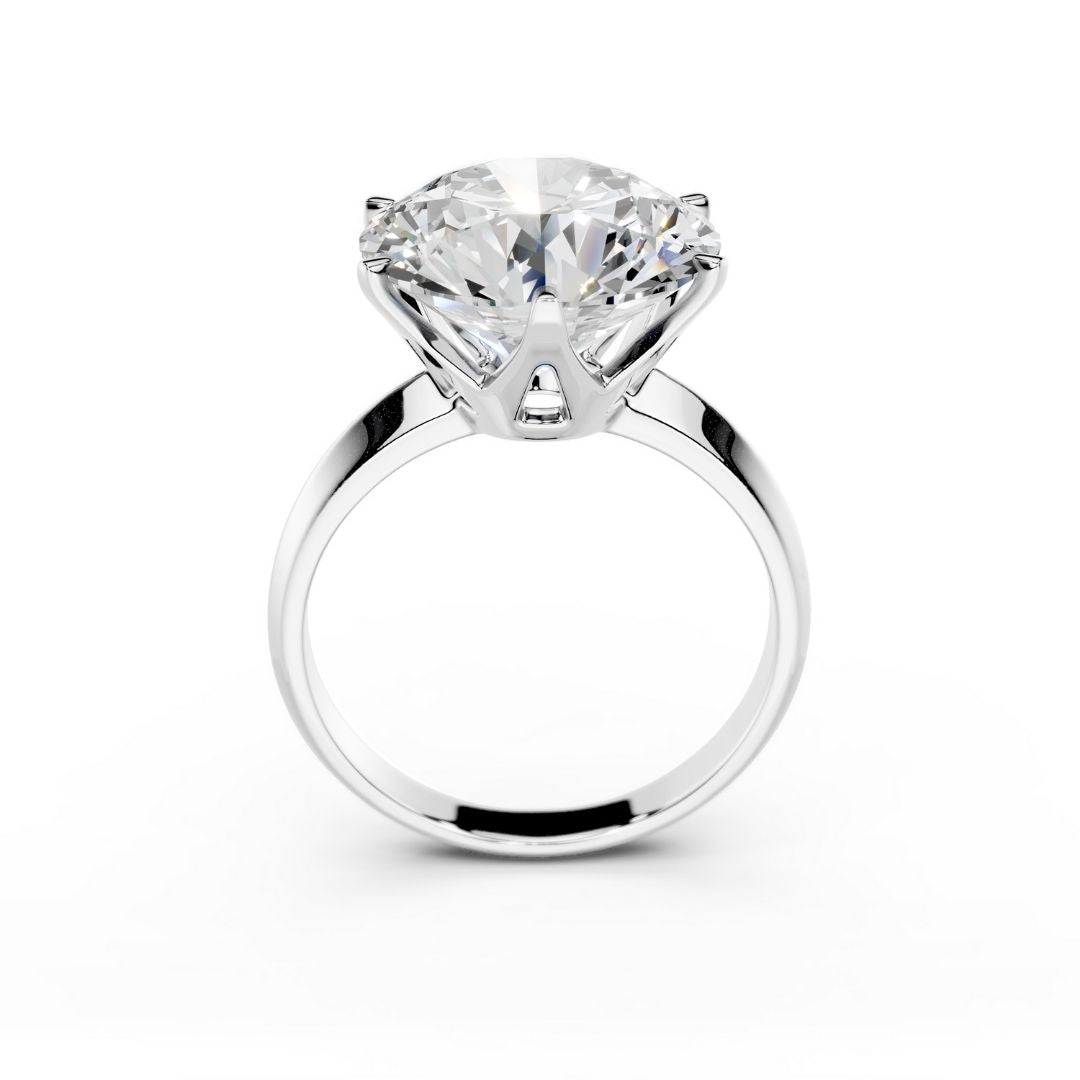8 Carat Round Lab Grown Diamond Ring White Gold Dubai