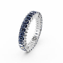 Sapphire Emerald Cut Eternity Ring