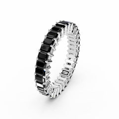 Emerald Cut Black Diamond Eternity Ring